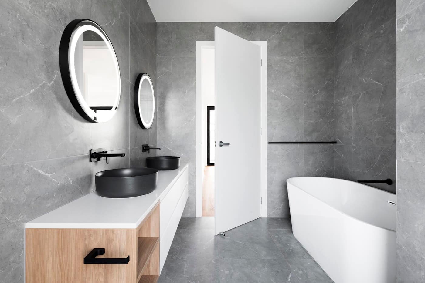 Bathroom finished to certified handover standard