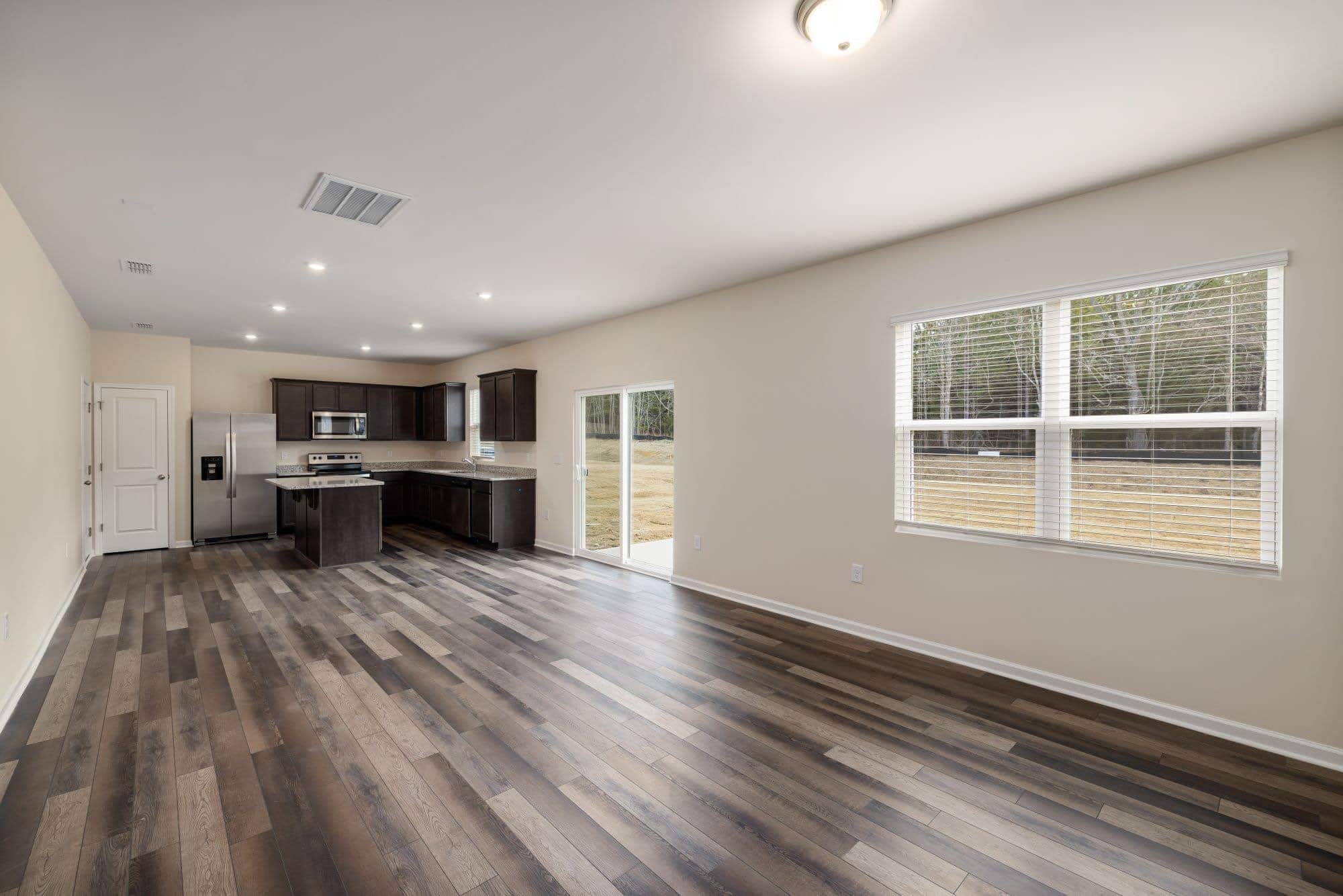 Open-plan kitchen and living cleaned to inspection standard